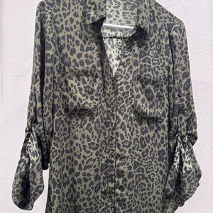 Express Olive/Black Leopard Print Slim Portofino